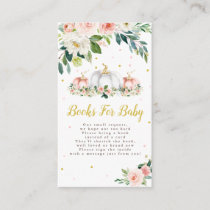 Pumpkin Baby Shower Blush Pink Gold Books For Baby Enclosure Card