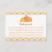 Pumpkin Baby Shower Book Request Card