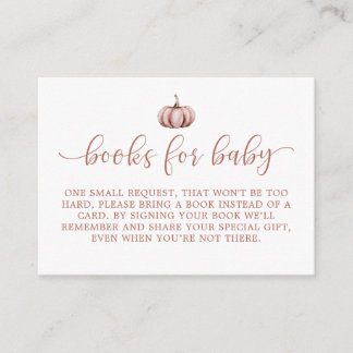Pumpkin Baby Shower Book Request Enclosure Card