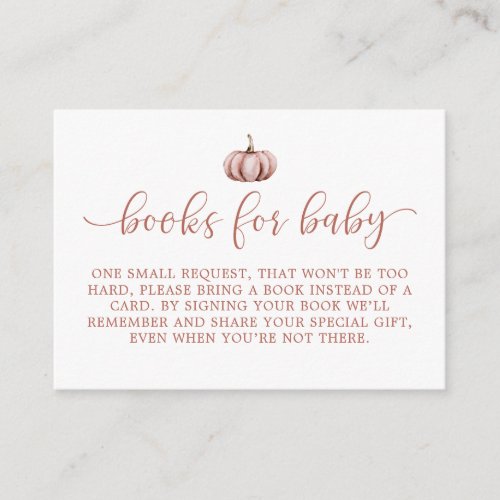 Pumpkin Baby Shower Book Request Enclosure Card 