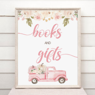 Pumpkin Baby Shower Books And Gifts Sign