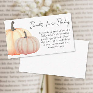 Pumpkin Baby Shower Books For Baby Enclosure Card