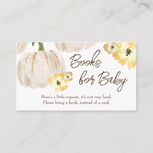 Pumpkin Baby Shower Books for Baby Request Enclosure Card