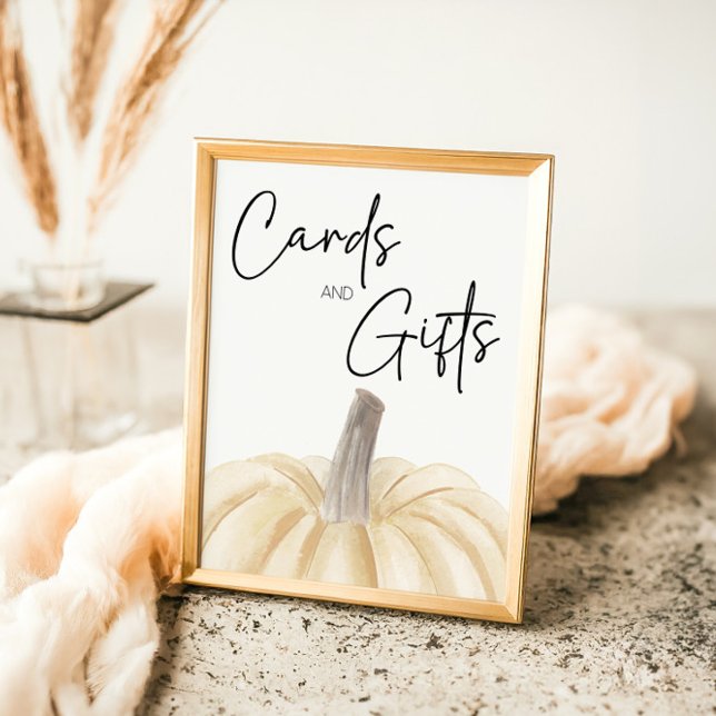 Pumpkin Baby Shower Card and Gifts Sign (Creator Uploaded)