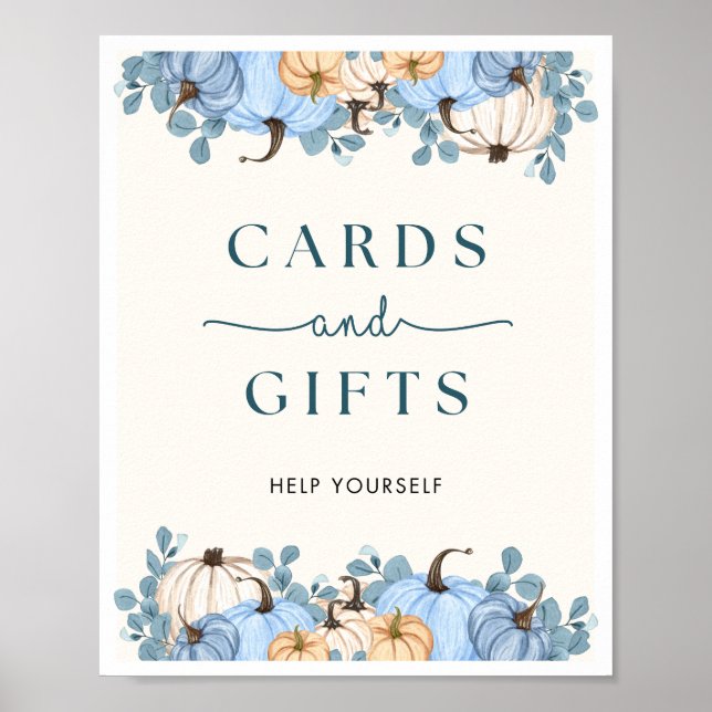 Pumpkin Baby Shower Cards & Gifts Sign (Front)