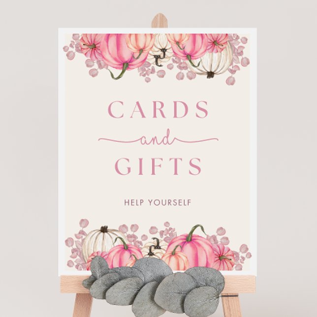 Pumpkin Baby Shower Cards & Gifts Sign (Creator Uploaded)