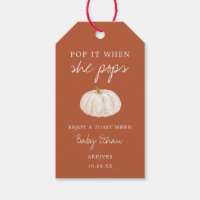 Pumpkin Baby Shower Champagne Bottle Gift Tags