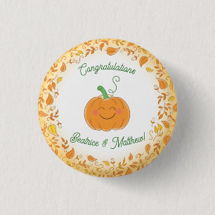 Pumpkin Baby Shower Cute Fall Button