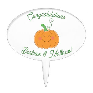 Pumpkin Baby Shower Cute Fall Cake Topper