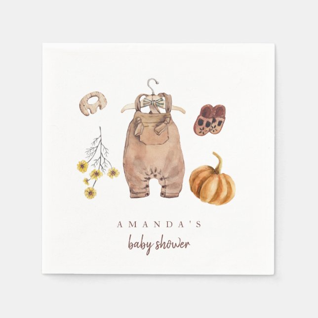 Pumpkin Baby Shower decor Napkins (Front)
