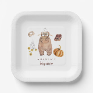 Pumpkin Baby Shower decor Paper Plates