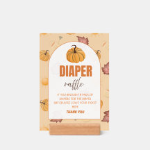 Pumpkin Baby Shower Diaper Raffle Card – Fall Autu