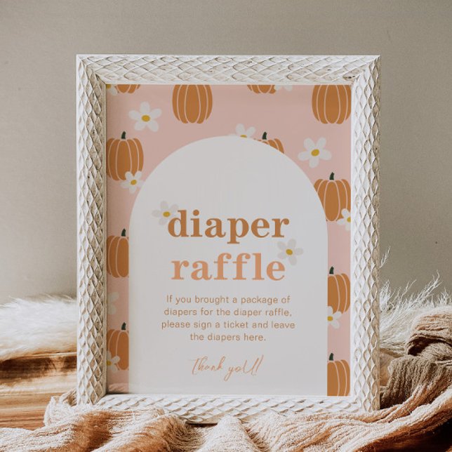 Pumpkin Baby Shower Diaper Raffle Sign (Creator Uploaded)
