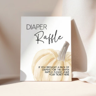 Pumpkin Baby Shower Diaper Raffle Sign