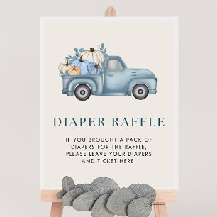 Pumpkin Baby Shower Diaper Raffle Sign