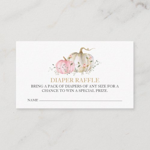 Pumpkin Baby Shower Diaper Raffle Ticket