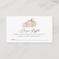 Pumpkin Baby Shower Diaper Raffle Ticket Enclosure Card