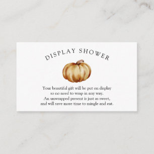 Pumpkin Baby Shower Display Shower Enclosure Card
