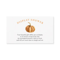 Pumpkin Baby Shower Display Shower insert card