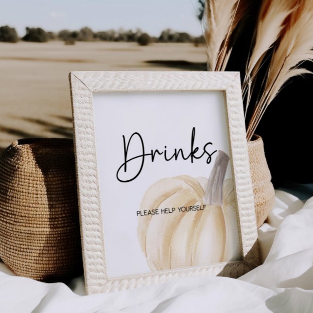 Pumpkin Baby Shower Drinks Sign (Creator Uploaded)