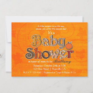 Pumpkin Baby Shower Fall Autumn Invitations