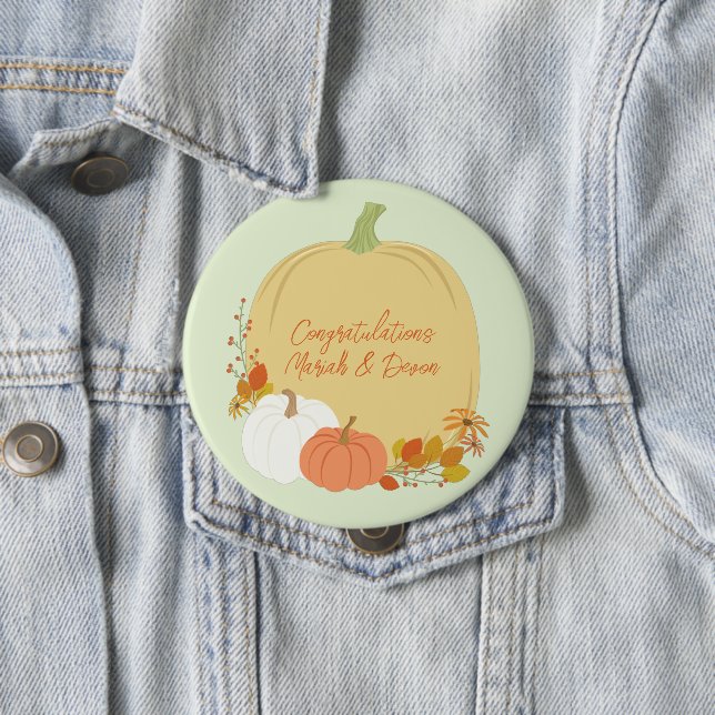 Pumpkin Baby Shower Fall Button (In Situ)
