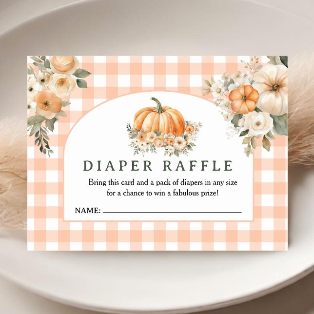 Pumpkin Baby Shower Fall Diaper Raffle Enclosure Card (Creator Uploaded)
