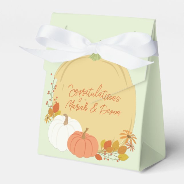 Pumpkin Baby Shower Fall Favor Boxes (Front Side)