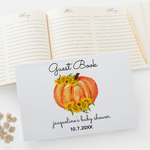 Pumpkin Baby Shower Fall Guest Book 