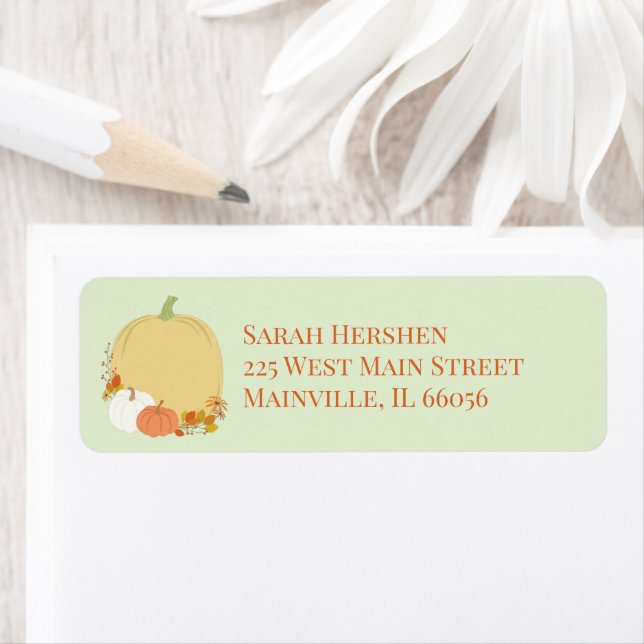 Pumpkin Baby Shower Fall Label (Insitu)