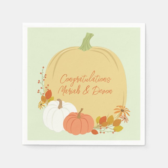 Pumpkin Baby Shower Fall Napkins (Front)
