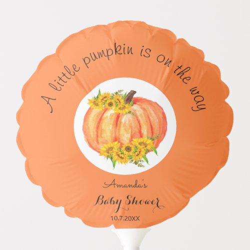 Pumpkin Baby Shower Fall Orange  Balloon