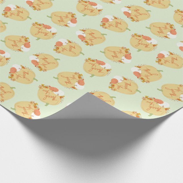 Pumpkin Baby Shower Fall Wrapping Paper (Corner)
