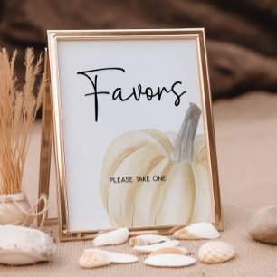 Pumpkin Baby Shower Favors Sign