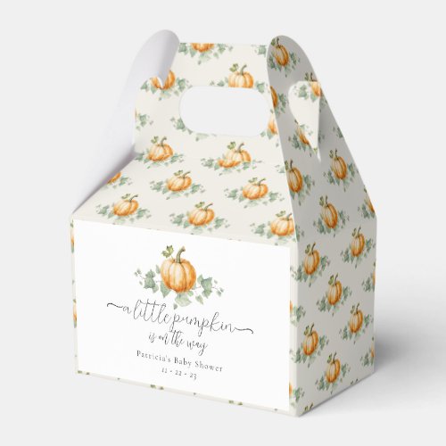 Pumpkin Baby Shower Gender Neutral Favor Box