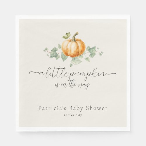 Pumpkin Baby Shower Gender Neutral Napkins