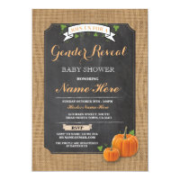 Pumpkin Baby Shower Gender Reveal Party Invitation