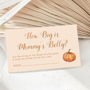 Pumpkin Baby Shower Guess How Big Is Her Belly Enclosure Card