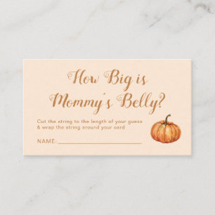 Pumpkin Baby Shower Guess How Big Is Her Belly Enclosure Card