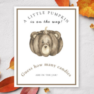Pumpkin baby shower Guess how many candies Poster