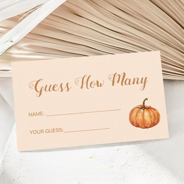 Pumpkin Baby Shower Guess How Many Game Enclosure Card (Creator Uploaded)