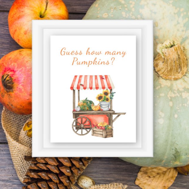 Pumpkin baby shower Guess how many pumpkins Poster (Creator Uploaded)