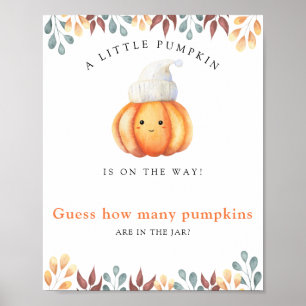 Pumpkin baby shower Guess how many pumpkins Poster