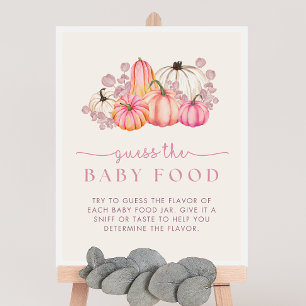 Pumpkin Baby Shower Guess the Baby Food Game Sign