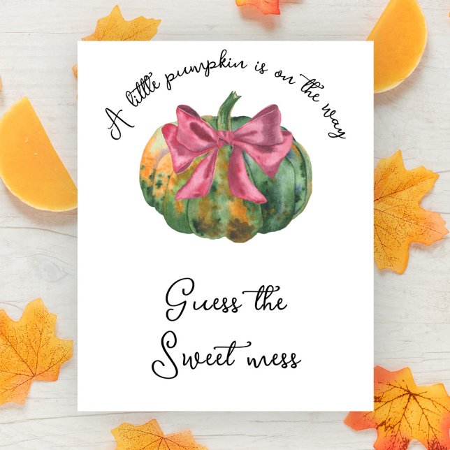 Pumpkin baby shower Guess the sweet mess Poster (Creator Uploaded)