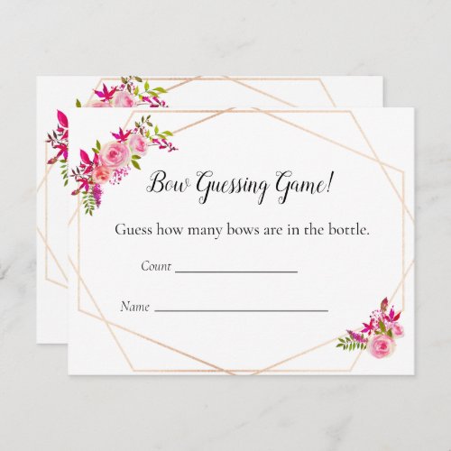 Pumpkin Baby Shower Guessing Count Game Floral Invitation