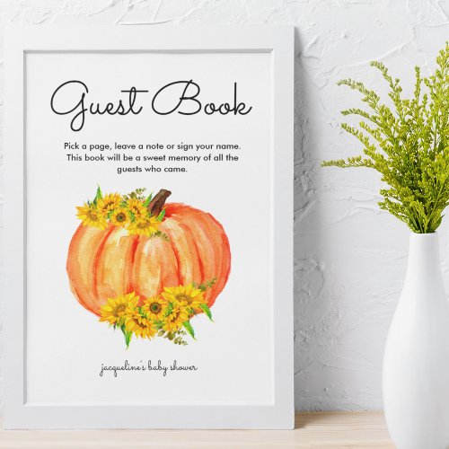 Pumpkin Baby Shower Guest Book 