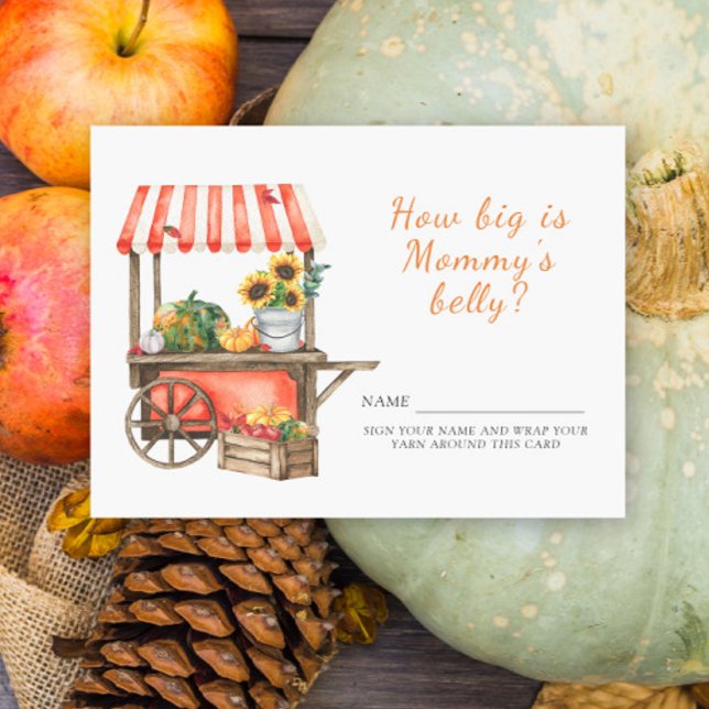 Pumpkin baby shower How big is mommy's belly game Enclosure Card (Creator Uploaded)