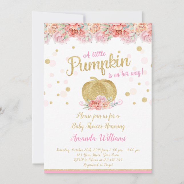 Pumpkin Baby Shower Invitation (Front)