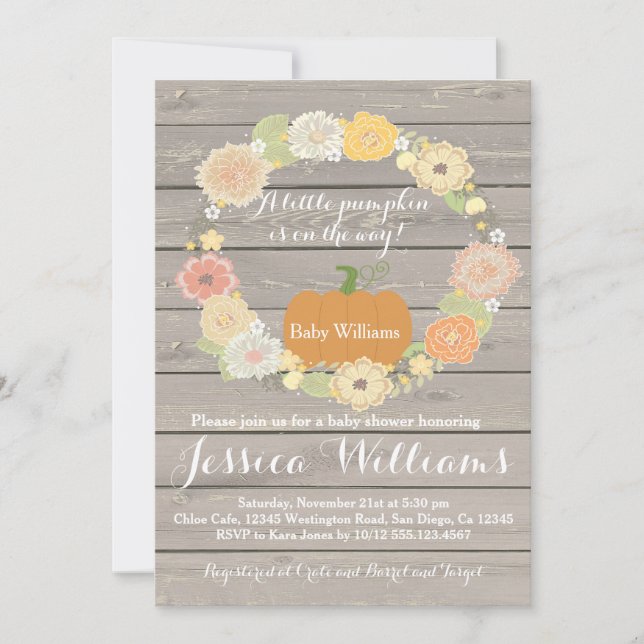 Pumpkin Baby Shower Invitation (Front)